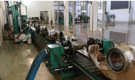 火車輪軸橋架打磨除銹生產線